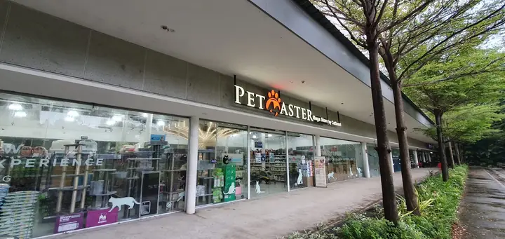 A dog at Pet Master Mega Store in Singapore.